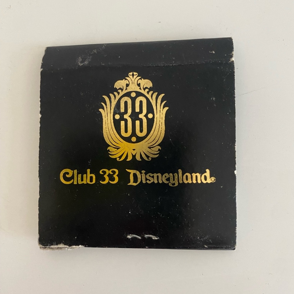 Club 33 Disneyland Paper Matchbook